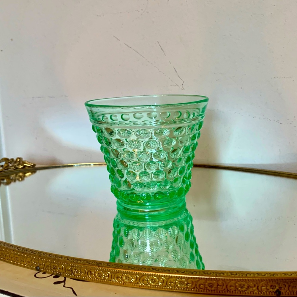 Vintage glass hobnail vase